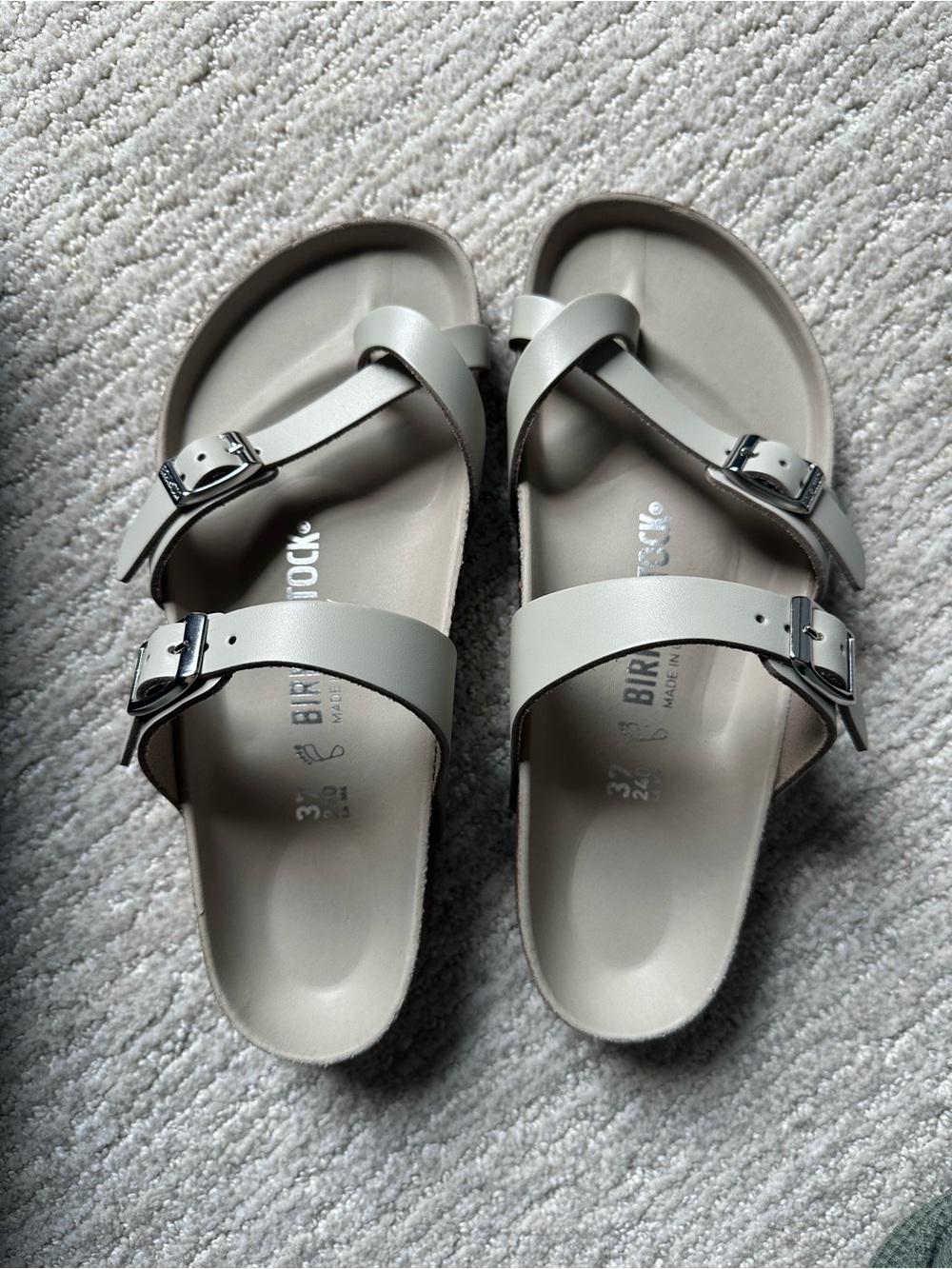 Birkenstock Leather Mayari Amalfi Oyster size 37 Size 6